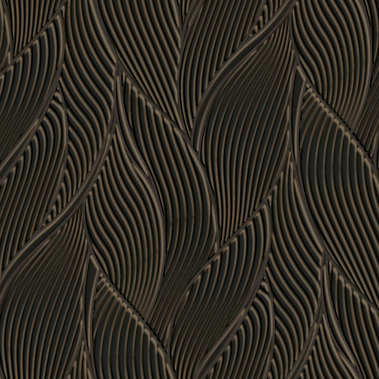 Luxus barna vlies tapéta, levelek, Z18909, Trussardi 7, Zambaiti Parati