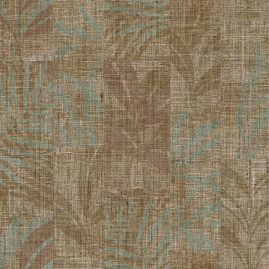 Luxus barna-zöld vlies tapéta levelekkel, Z18913, Trussardi 7, Zambaiti Parati