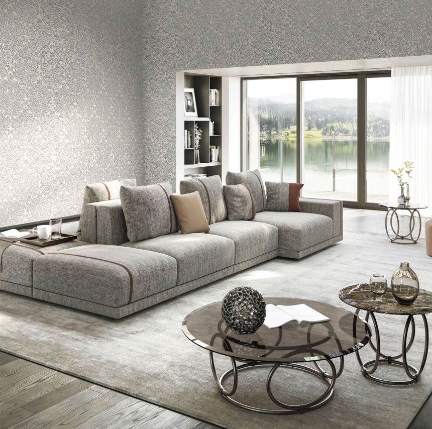 Luxus szürke barokk vlies tapéta, Z18935, Trussardi 7, Zambaiti Parati