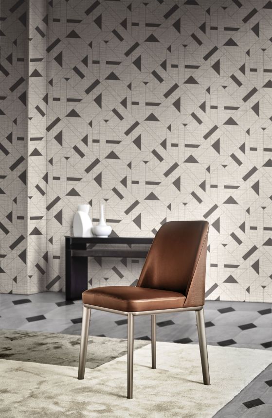 Luxus szürke geometrikus vlies tapéta, Z18950, Trussardi 7, Zambaiti Parati