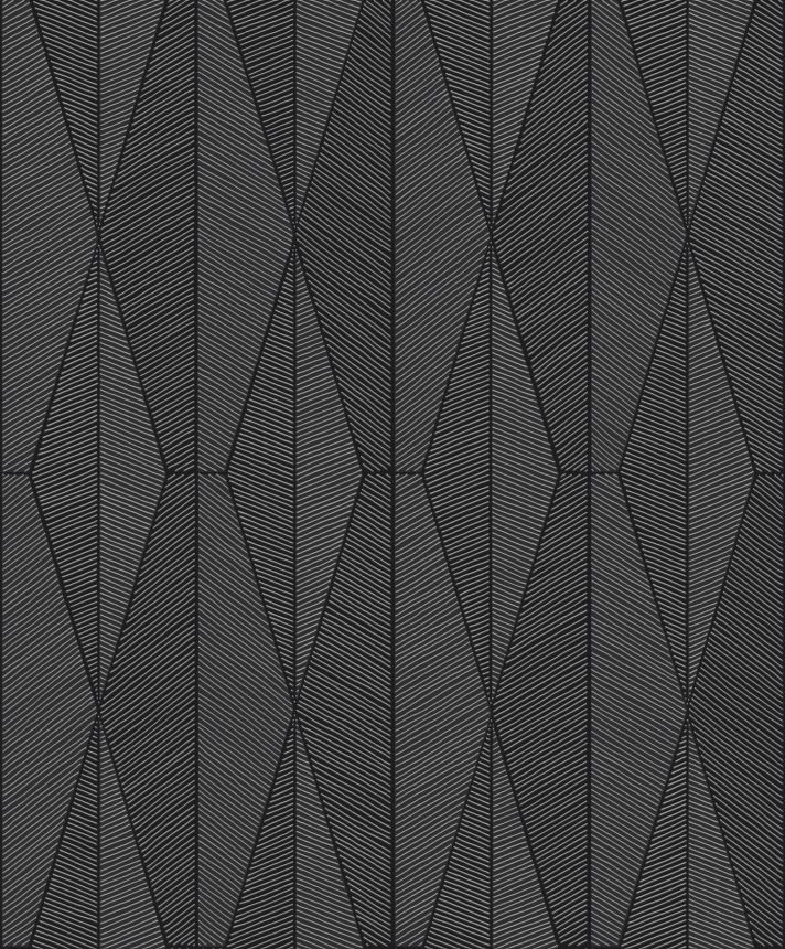 Fekete-ezüst vlies tapéta, geometrikus mintával, YSA303, Mysa, Khroma by Masuree