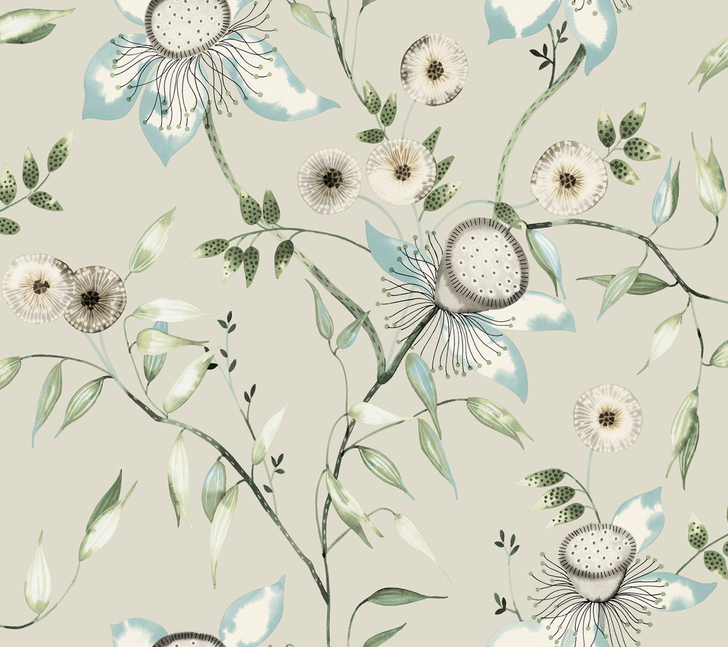 Bézs vlies virágos tapéta, BL1794, Blooms Second Edition Resource Library, York