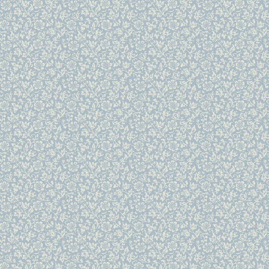 Kék-fehér nem szőtt virágos tapéta, 121078, Laura Ashley 3