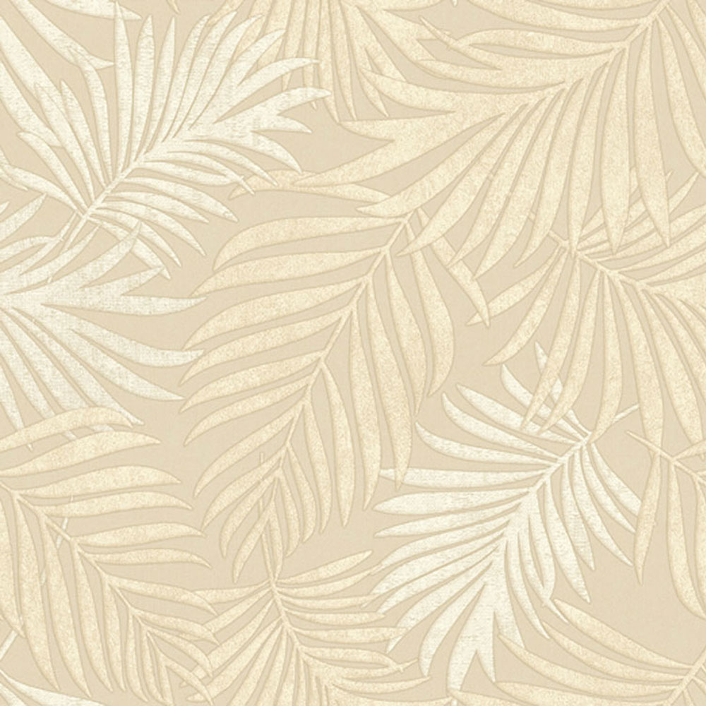 Luxus bézs vlies tapéta levelekkel, 07503, Makalle II, Limonta