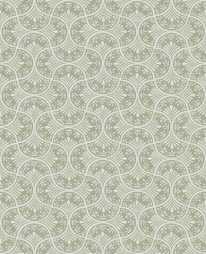 Zöld-fehér vlies geometrikus tapéta, 120639, Retreat, Graham&Brown Premium