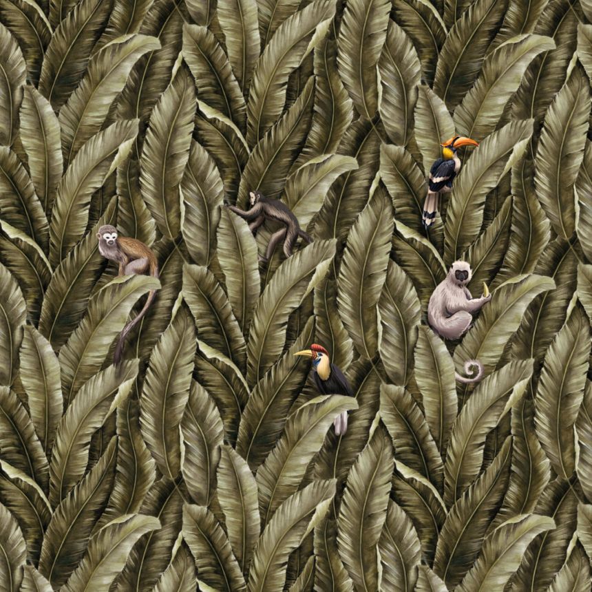 Luxus vlies fotótapéta, levelek, majmok és madarak, Z77595, Savana, Zambaiti Parati