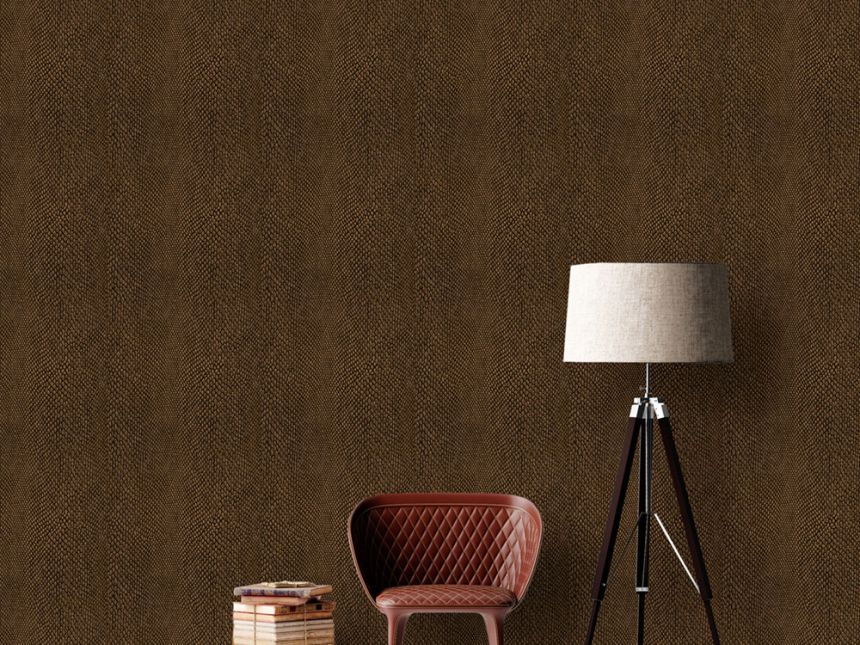 Vlies tapéta, barna-bronz, imitace kůže, NHW1037, Perla, Decoprint
