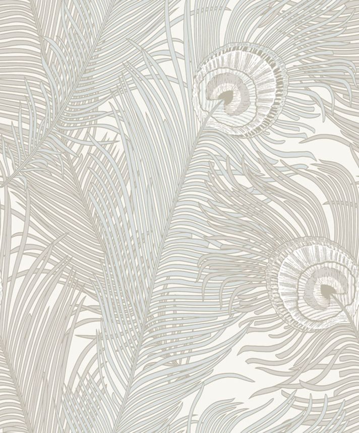 Vlies tapéta, krém, pávatollak, NHW1044, Perla, Decoprint