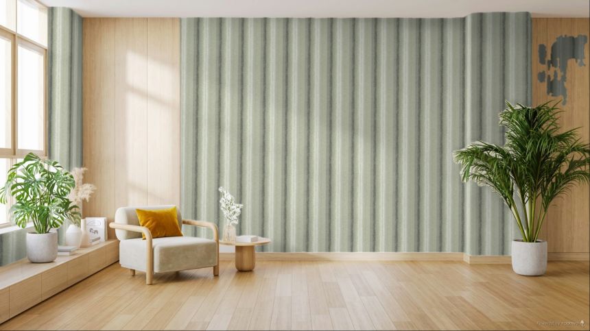 Zöld vlies csíkos tapéta, RE25144, Reflect, Decoprint