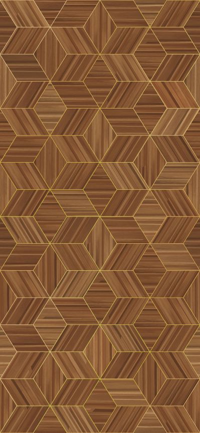 Geometrikus vlies poszter tapéta, falburkolat utánzat, 340181, Gilded, Eijffinger