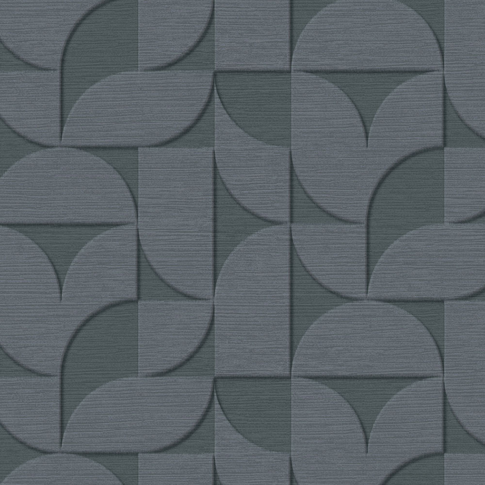 Kék vlies geometrikus retro tapéta, 333614, Revive, Eijffinger