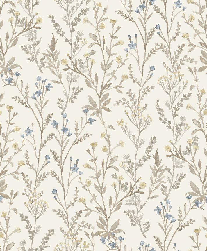 Vlies tapéta, barna-szürke, virágok, PH3205, Perfect Harmony, Grandeco