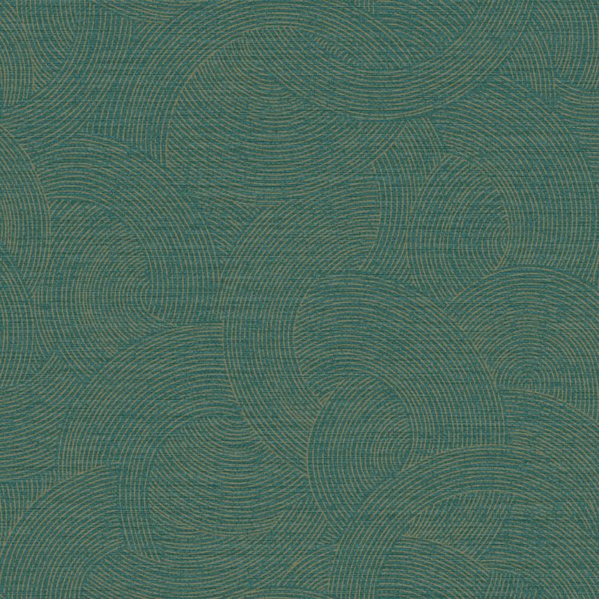 Geometrikus vlies tapéta, zöld-arany, PH3309, Perfect Harmony, Grandeco