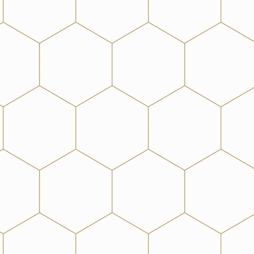 Geometrikus vlies tapéta, fehér-arany, 139312, Bloom, Esta Home