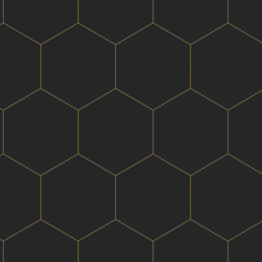 Geometrikus vlies tapéta, fekete-arany, 139313, Bloom, Esta Home