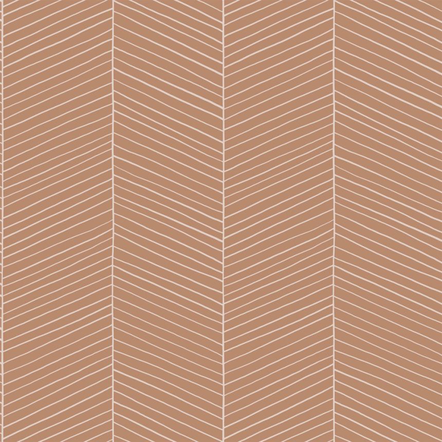 Geometrikus vlies tapéta, barna, 139357, Bloom, Esta Home