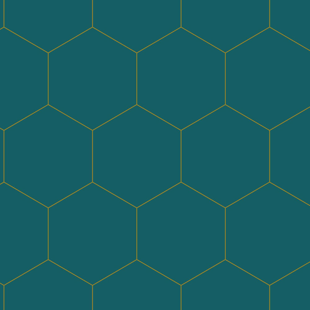 Geometrikus vlies tapéta, türkiz-arany, 139455, Bloom, Esta Home