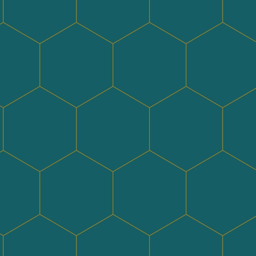 Geometrikus vlies tapéta, türkiz-arany, 139455, Bloom, Esta Home