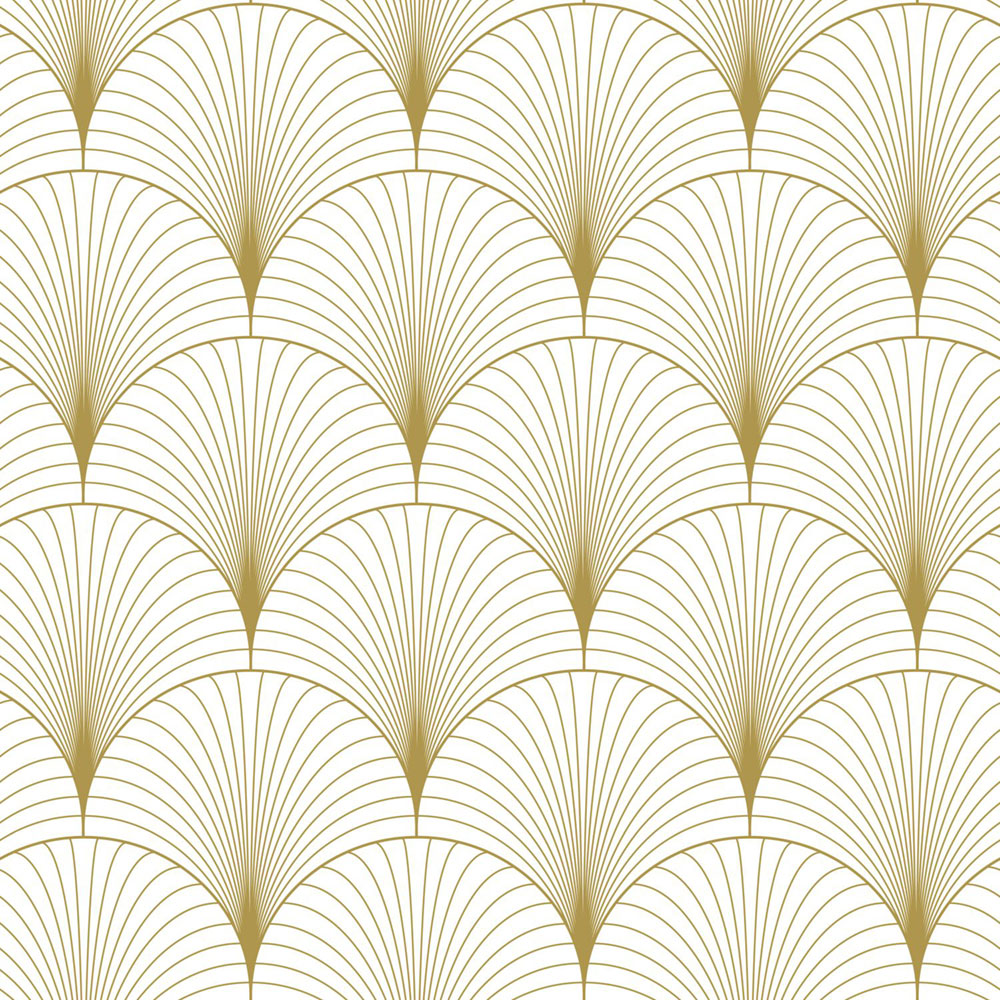 Vlies tapéta, Art deco, fehér-arany, 139456, Bloom, Esta Home