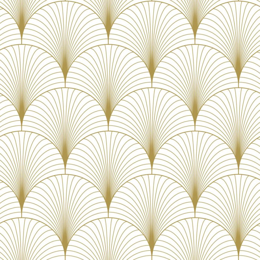 Vlies tapéta, Art deco, fehér-arany, 139456, Bloom, Esta Home
