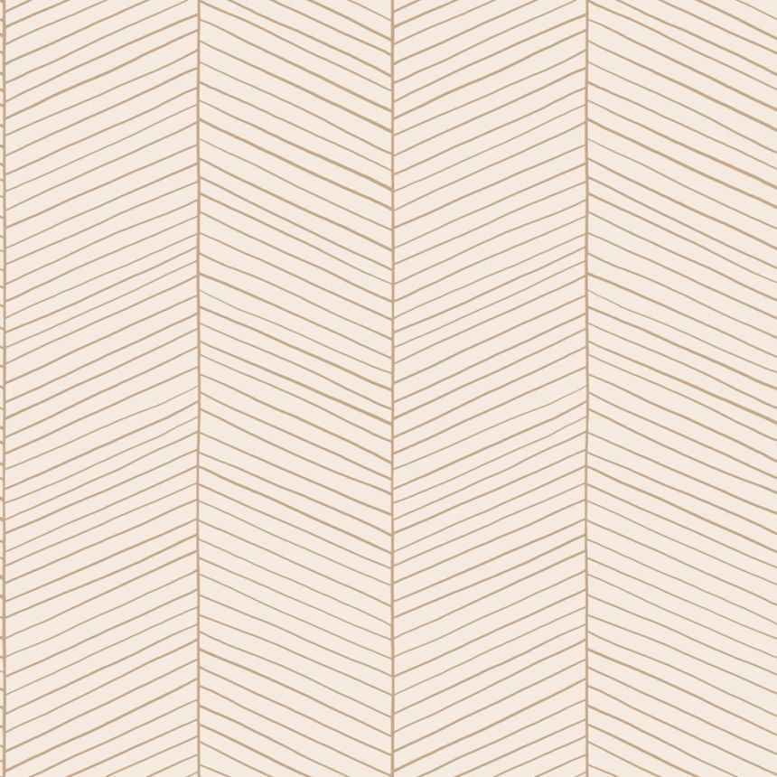 Geometrikus vlies tapéta, krémszínű, 139565, Bloom, Esta Home