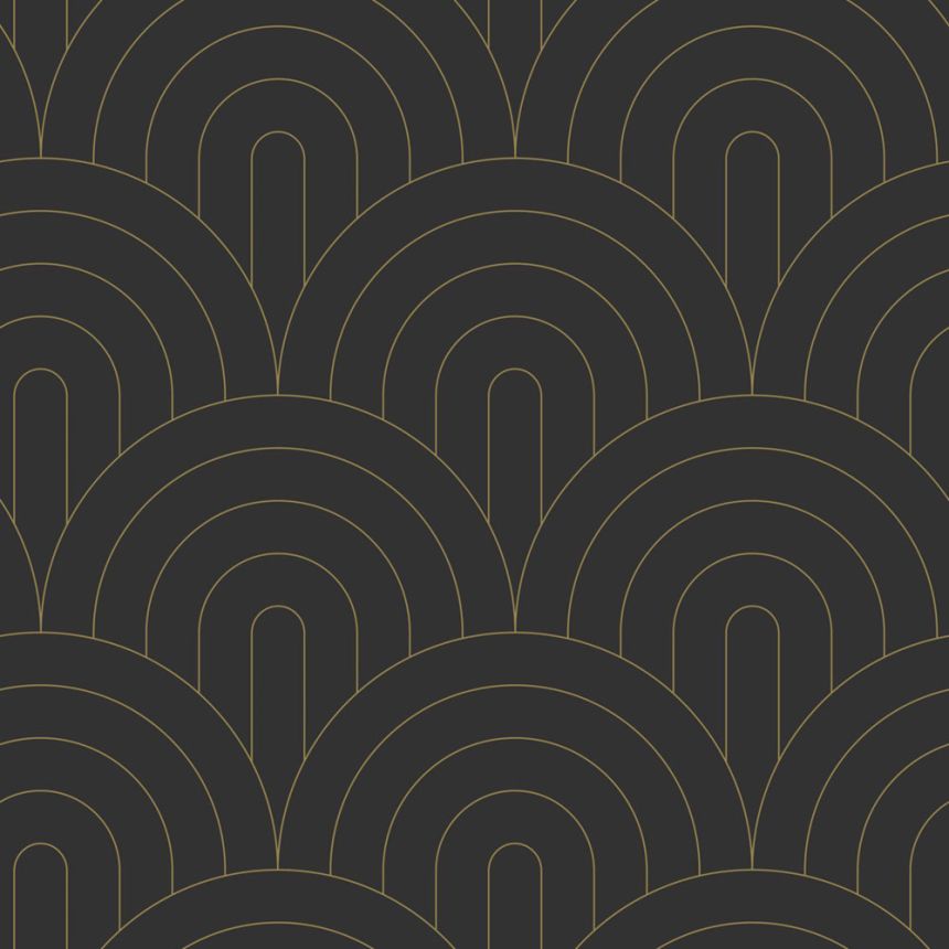 Vlies tapéta, Art deco, fekete-aranys, 139742, Bloom, Esta Home