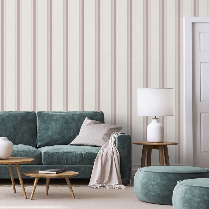 Vlies tapéta, rózsaszín, csíkos,  9810-5, Essential Stripes, ICH Wallcoverings