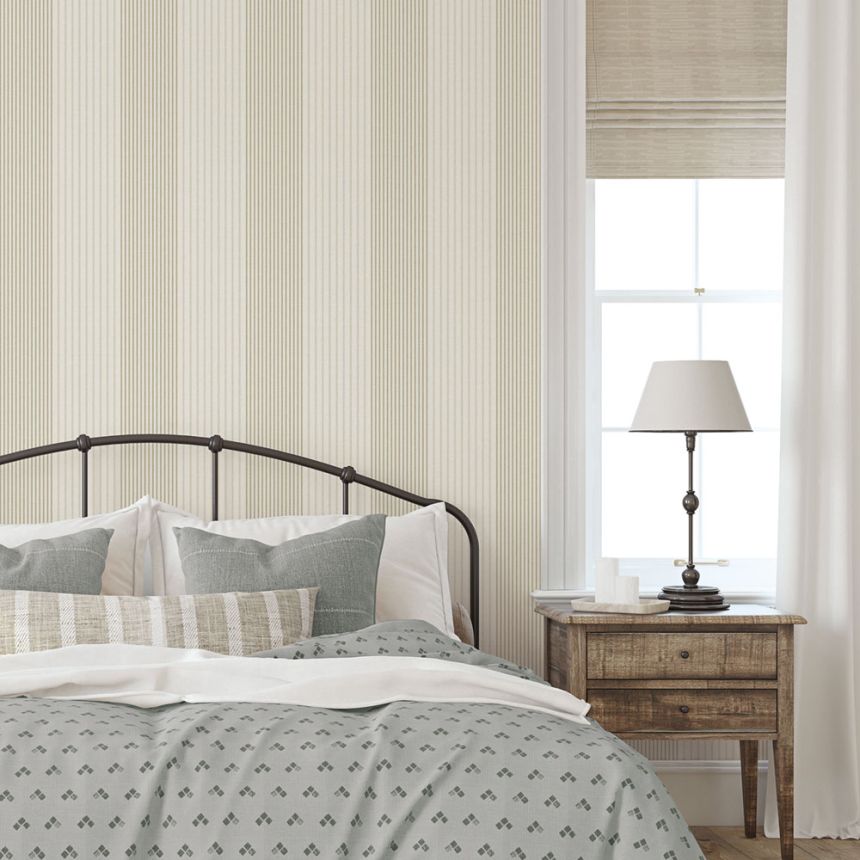 Vlies tapéta, bézs, csíkos,  9811-2, Essential Stripes, ICH Wallcoverings