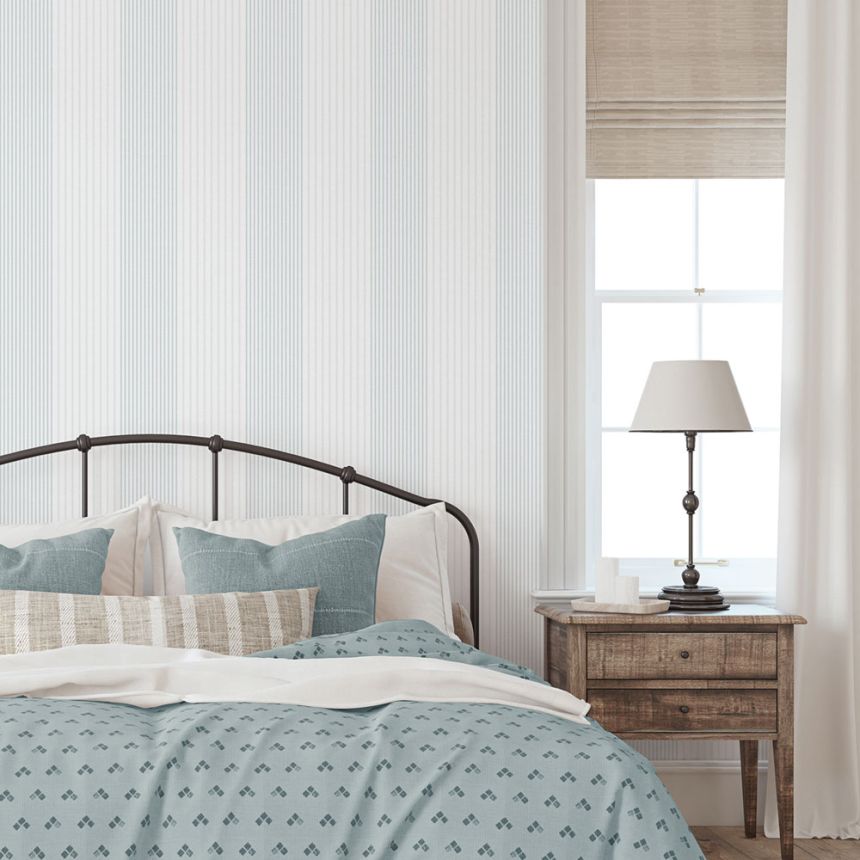 Vlies tapéta, kék, csíkos,  9811-5, Essential Stripes, ICH Wallcoverings