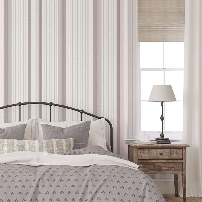 Vlies tapéta, rózsaszín, csíkos,  9811-6, Essential Stripes, ICH Wallcoverings