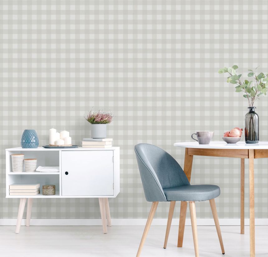 Vlies tapéta, szürke, kocka,  9813-3, Essential Stripes, ICH Wallcoverings
