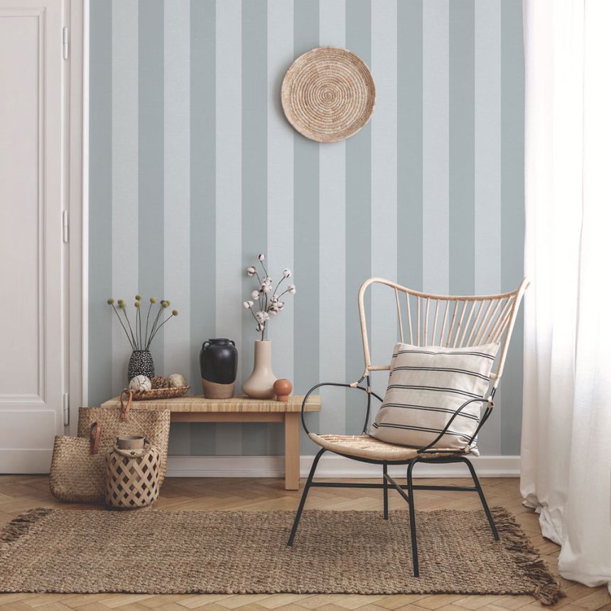 Vlies tapéta, kék, csíkos,  9814-6, Essential Stripes, ICH Wallcoverings