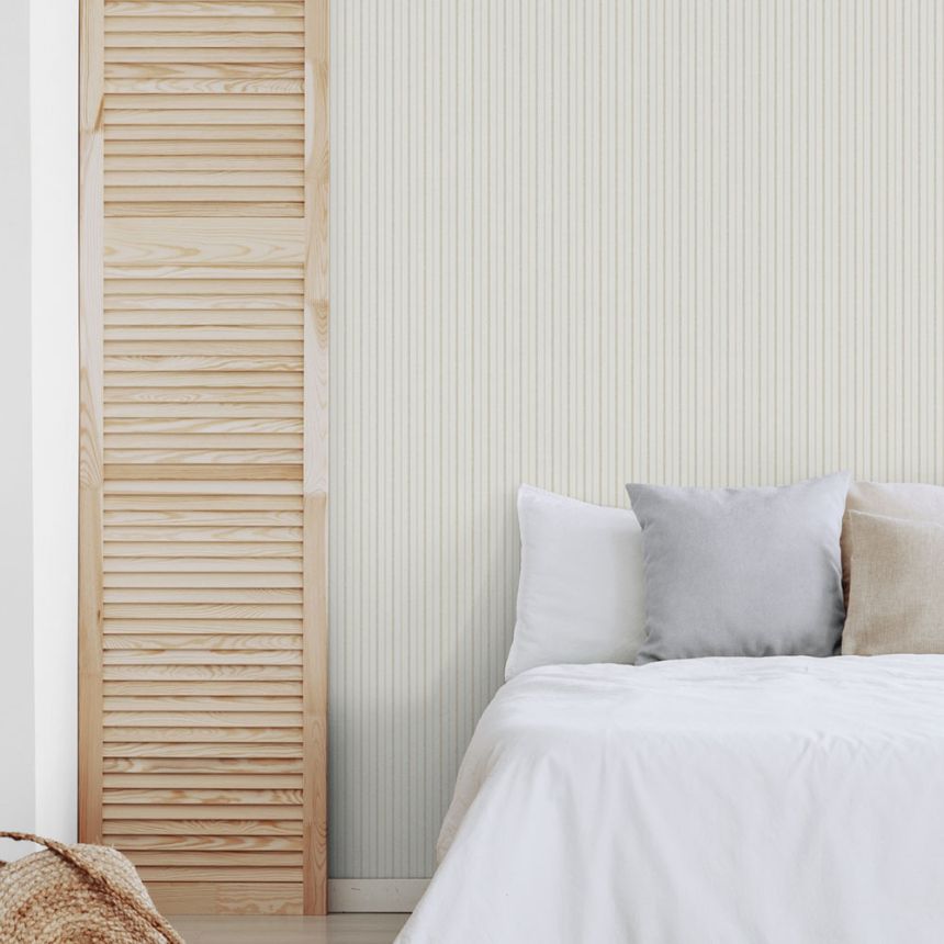 Vlies tapéta, bézs, csíkos,  9818-2, Essential Stripes, ICH Wallcoverings