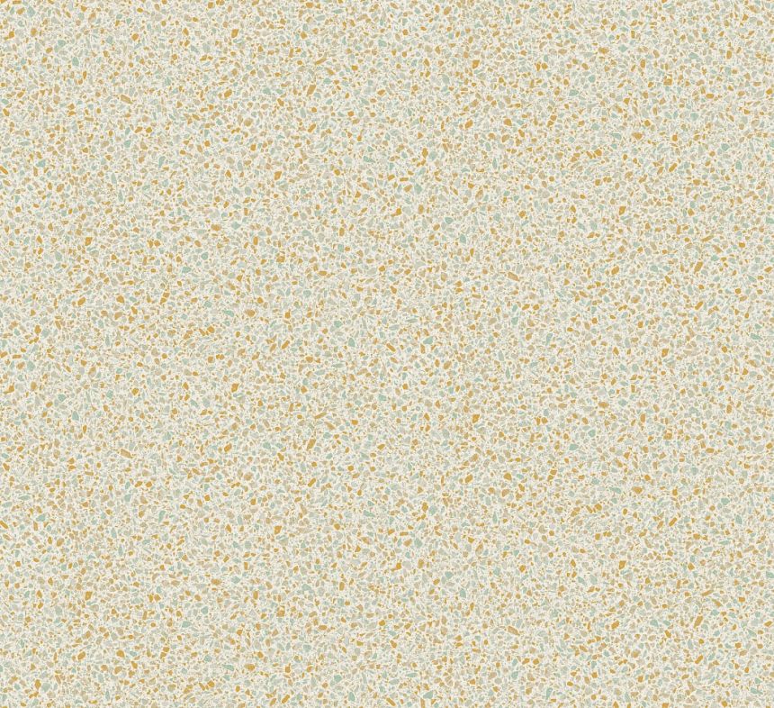 Vlies tapéta, zöld-barna, kő, terrazzo, ROC003, Rock, Masureel