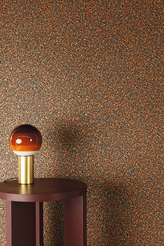 Vlies tapéta, barna-arany, kő, terrazzo, ROC005, Rock, Masureel