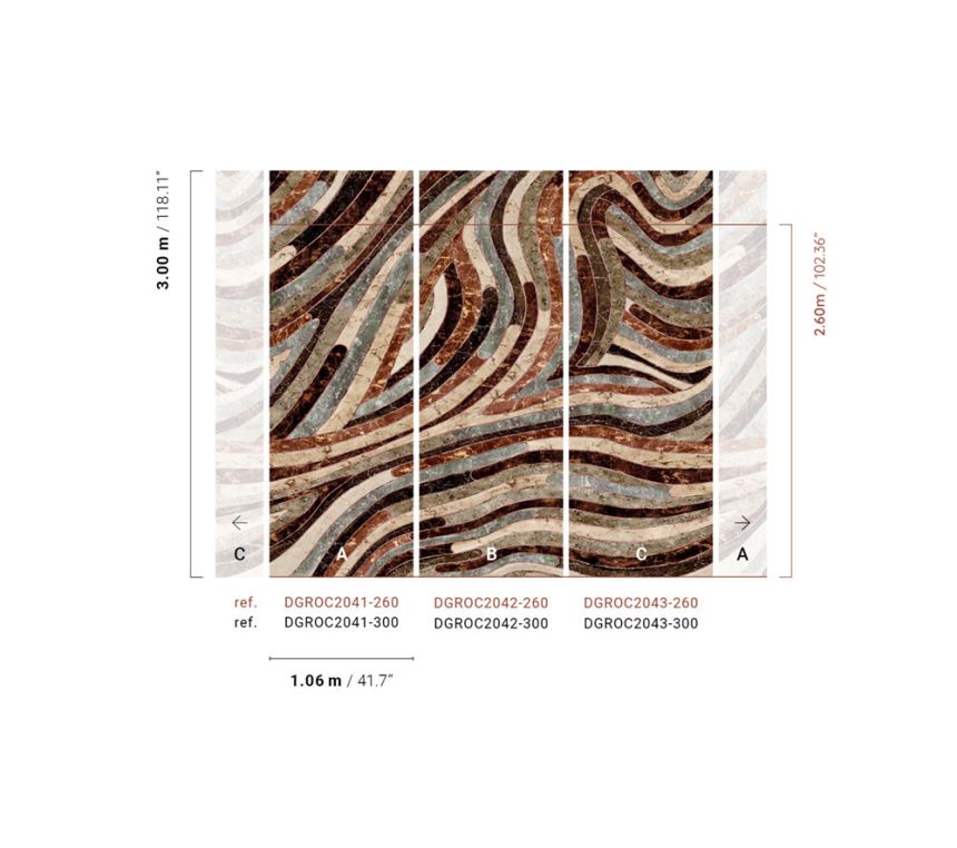 Geometrikus vlies fotótapéta, szürke-barna, DGROC2043-260, Rock, Masureel