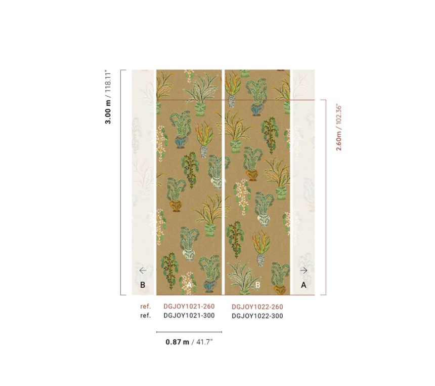 Vlies poszter tapéta, khaki, virágok, DGJOY1021-260, Joy, Masureel