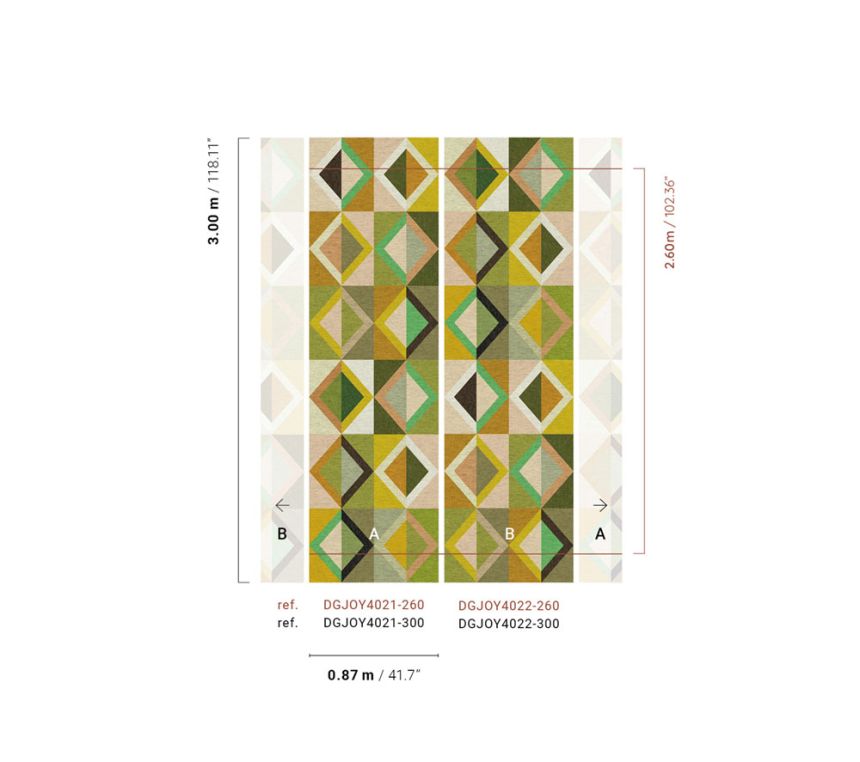 Geometrikus vlies poszter tapéta, zöld, DGJOY4021-300, Joy, Masureel