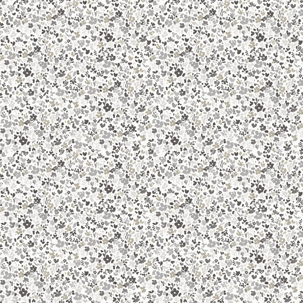 Szürke-fehér virágos vlies tapéta, MG56667, Mika,  ICH Wallcoverings