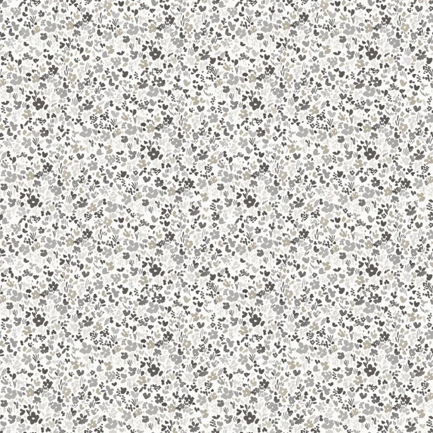 Szürke-fehér virágos vlies tapéta, MG56667, Mika,  ICH Wallcoverings