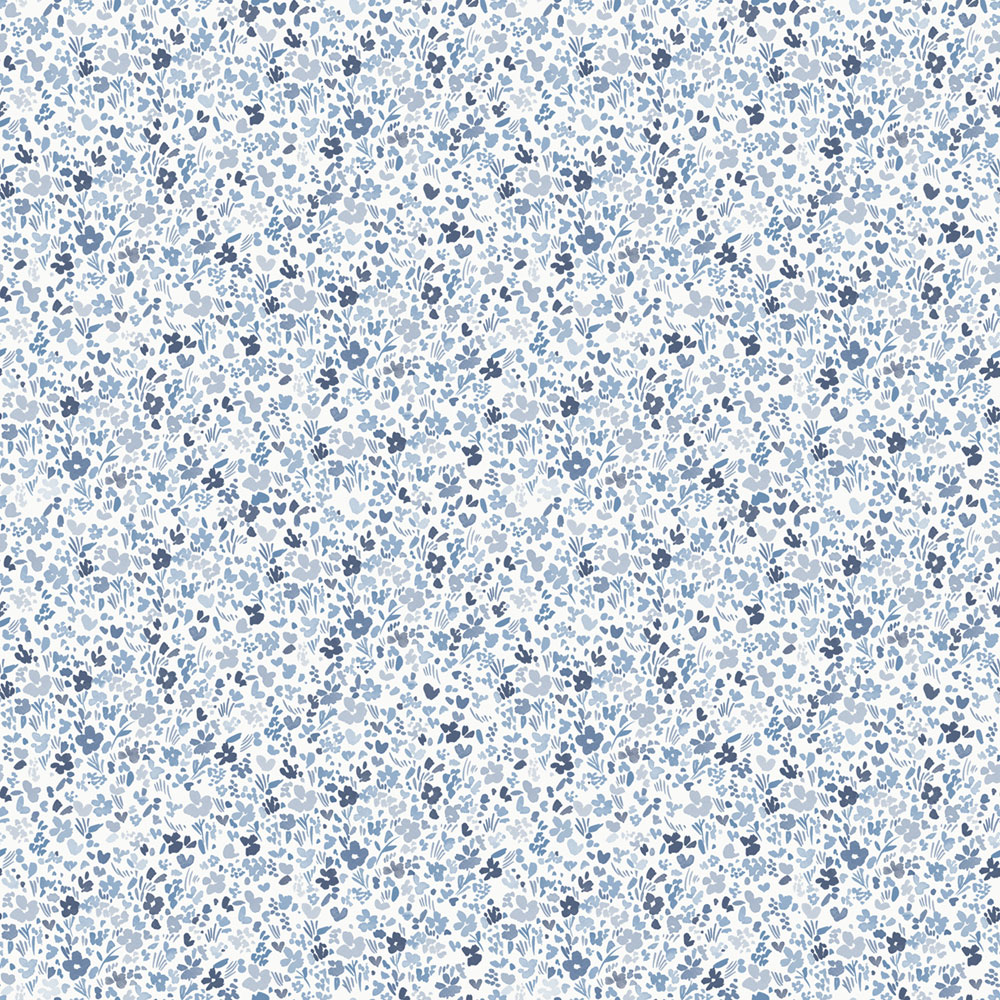 Kék-fehér virágos vlies tapéta, MG56668, Mika,  ICH Wallcoverings
