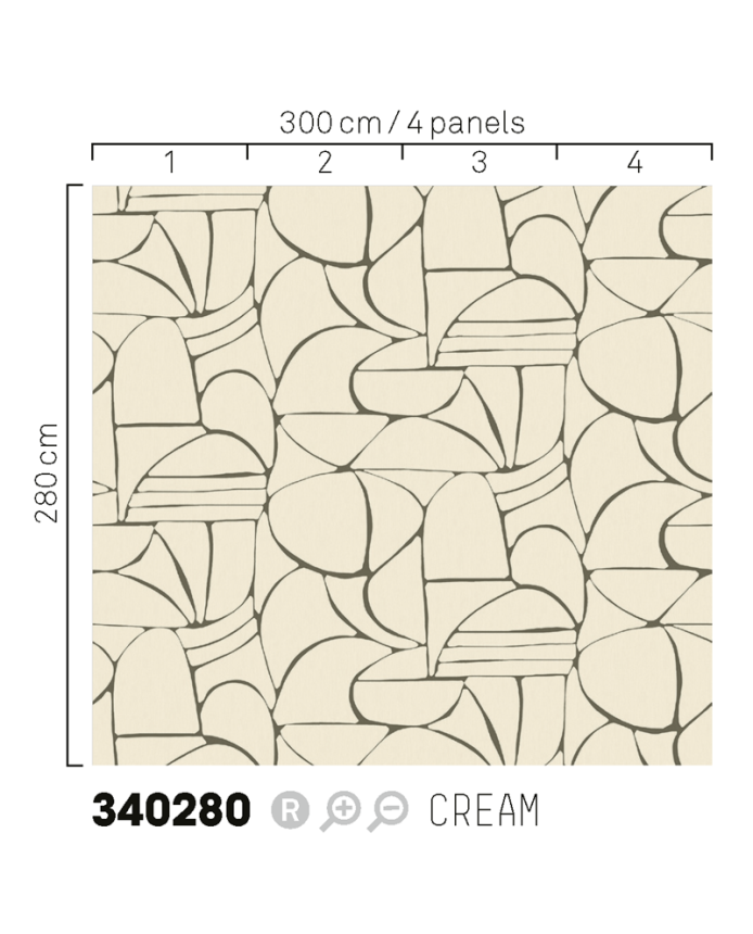 Vlies poszter tapéta, krém, etno, 340280, Solange, Eijffinger