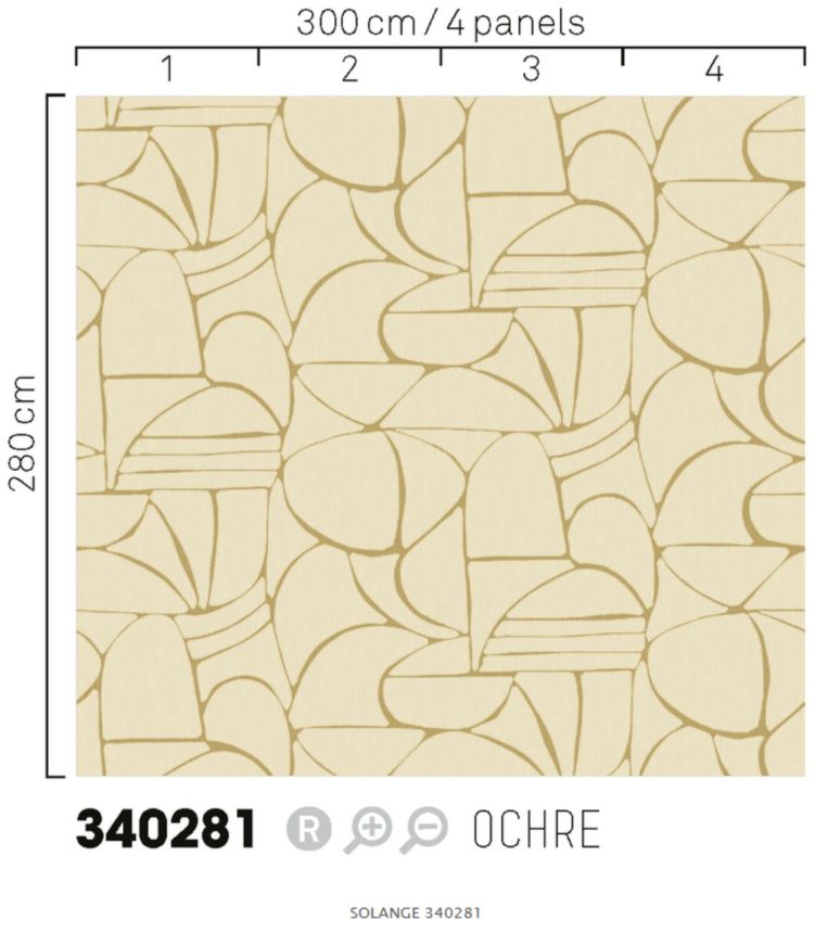 Vlies poszter tapéta, okker, etno, 340281, Solange, Eijffinger