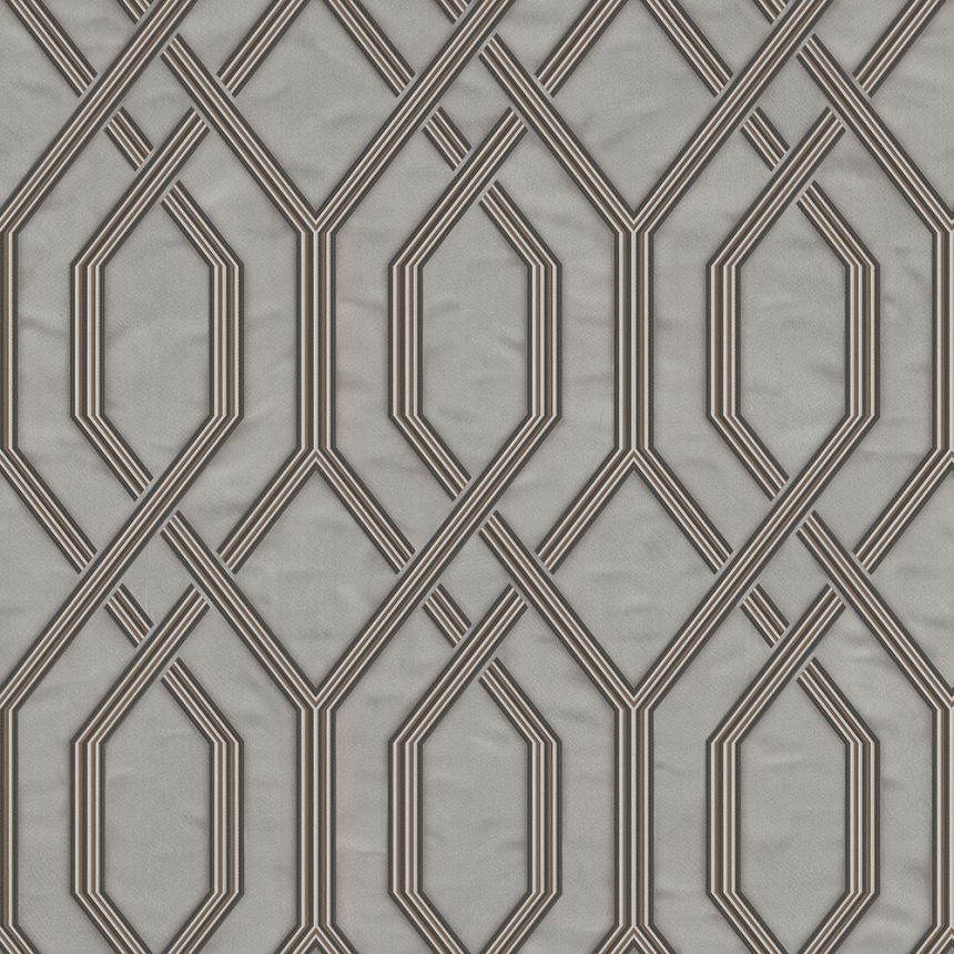 Geometrikus vlies tapéta, szürke-ezüst, 1502-5, Vera, AdaWall