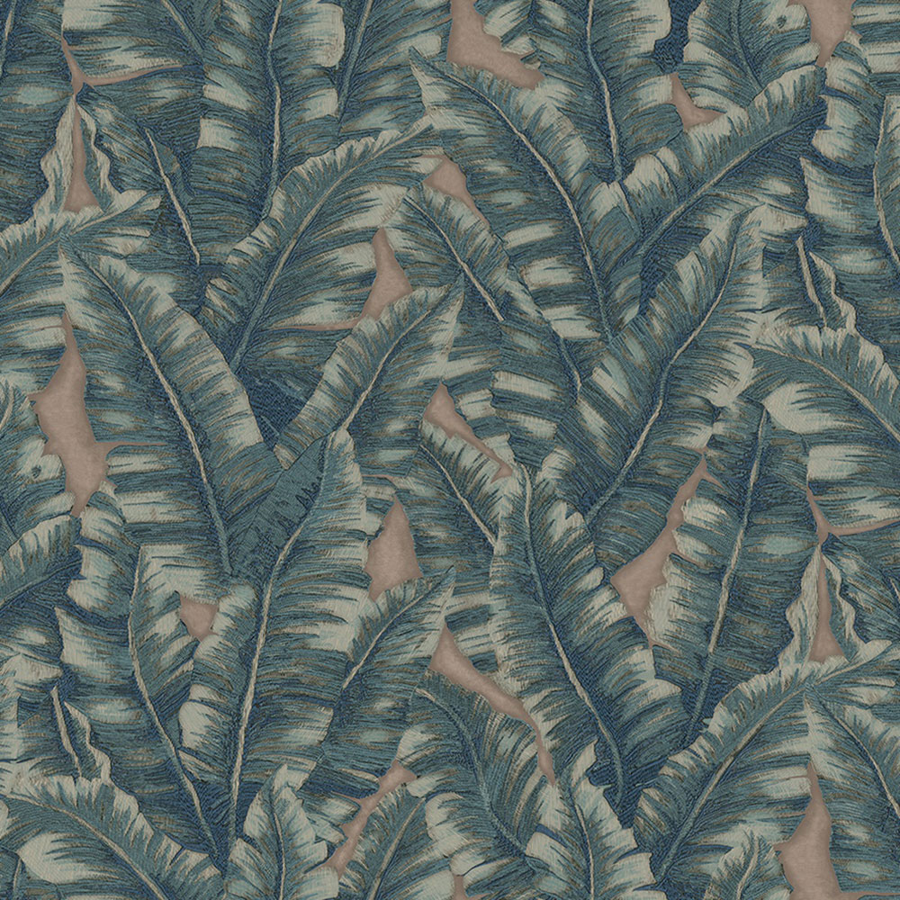 Vlies tapéta, kék, levelek, 1507-5, Vera, AdaWall