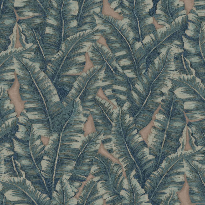 Vlies tapéta, kék, levelek, 1507-5, Vera, AdaWall