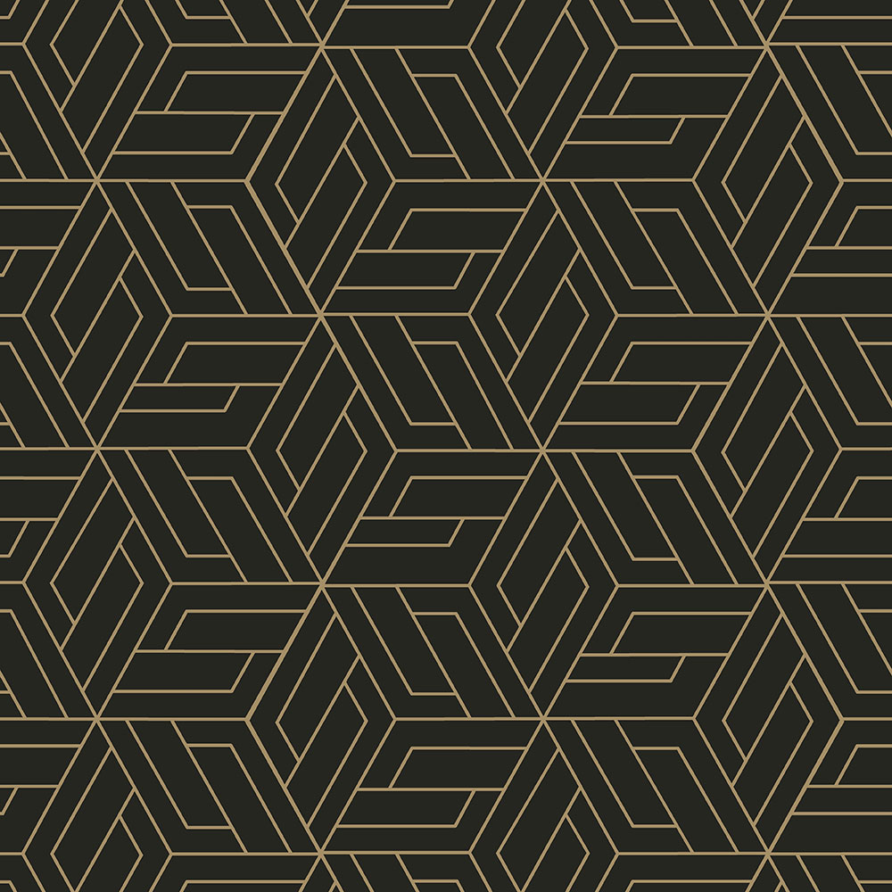 Fekete-arany geometrikus vlies tapéta, A67302, Vavex 2026