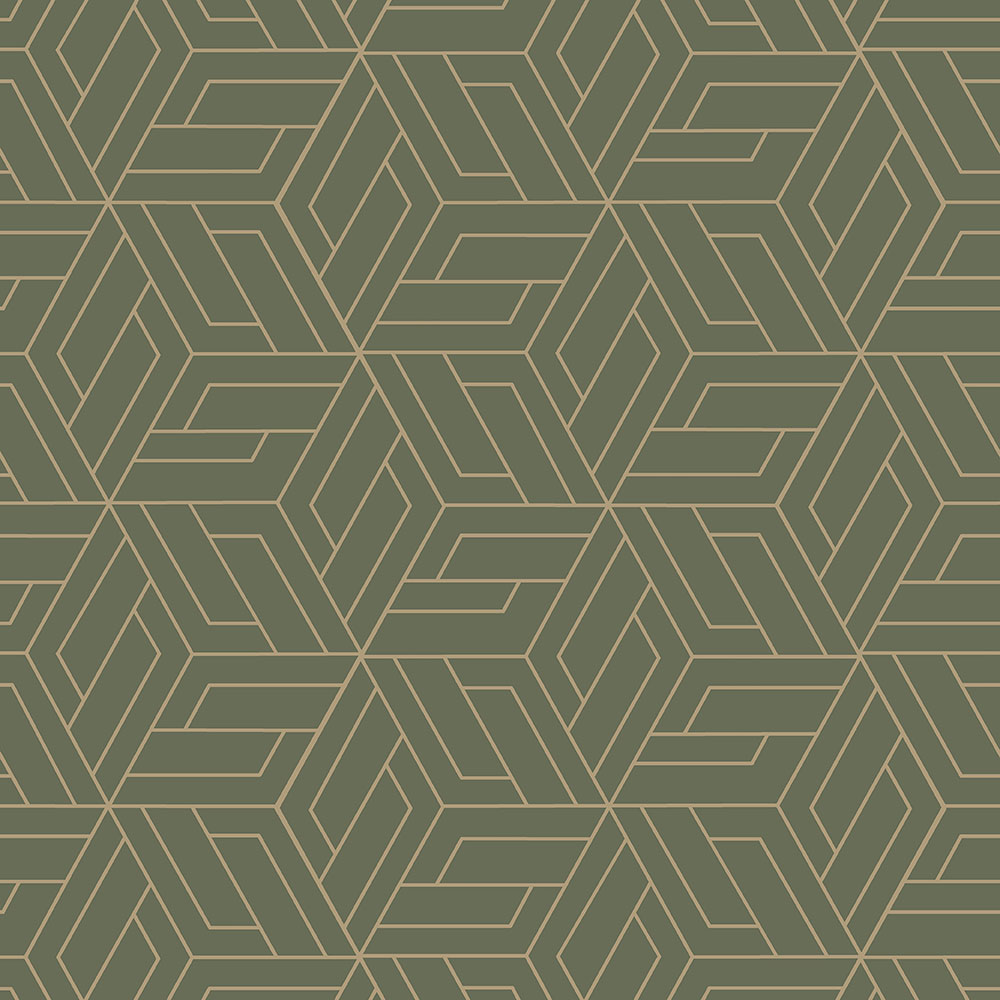 Zöld-arany geometrikus vlies tapéta, A67303, Vavex 2026