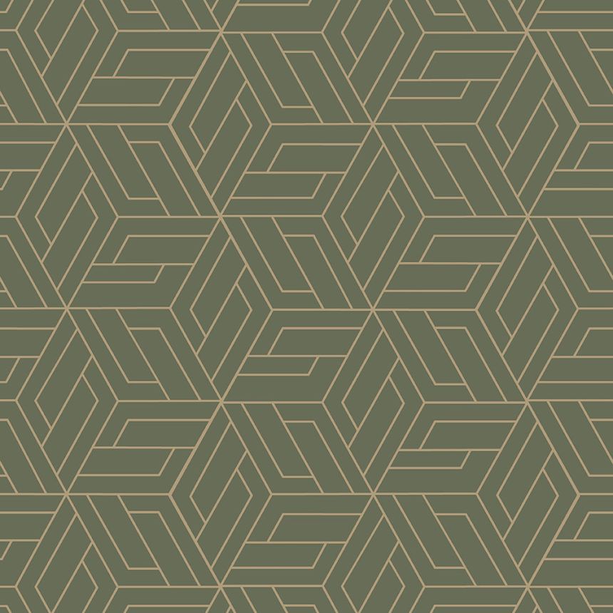Zöld-arany geometrikus vlies tapéta, A67303, Vavex 2026