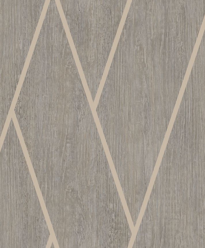 Geometrikus vlies tapéta, szürke-barna, fa, M75718, Brut, Ugépa